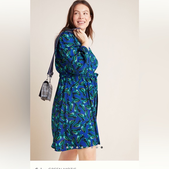 Women’s 2X | Maeve | Anthropologie
Blue, Navy, Yellow, Black Butterfly Dress - Picture 2 of 13